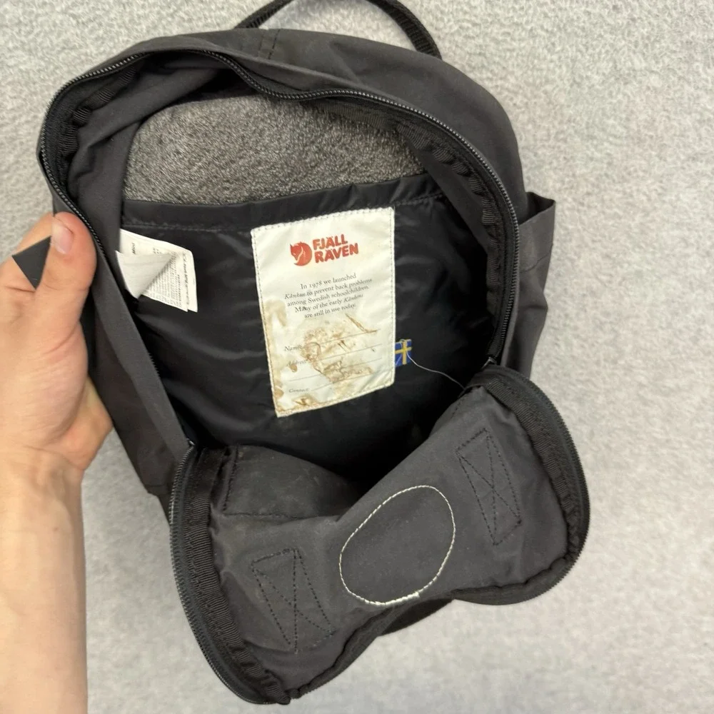 FJALLRAVEN KANKEN MINI BACKPACK‎ 23561 Graphite Gray Black Book Bag Small Bag